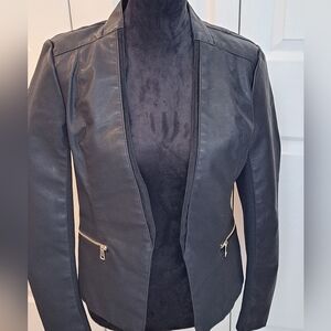 NWT Open Front Vegan Faux Leather Jacket    Size S